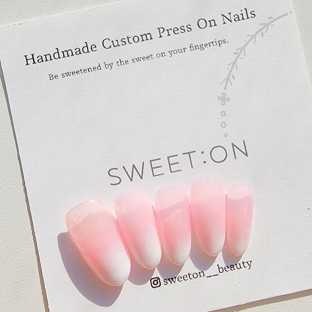 Pink and White Ombre : best press on nails in india – The NailzStation